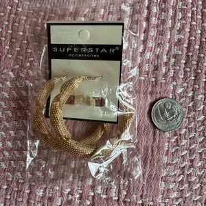 SUPERSTAR Gold Mesh Hoop Earrings